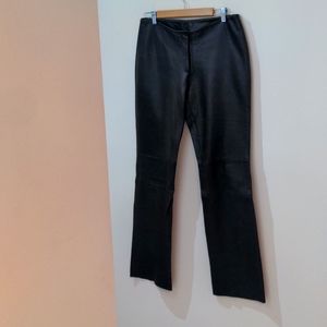Black real leather pants